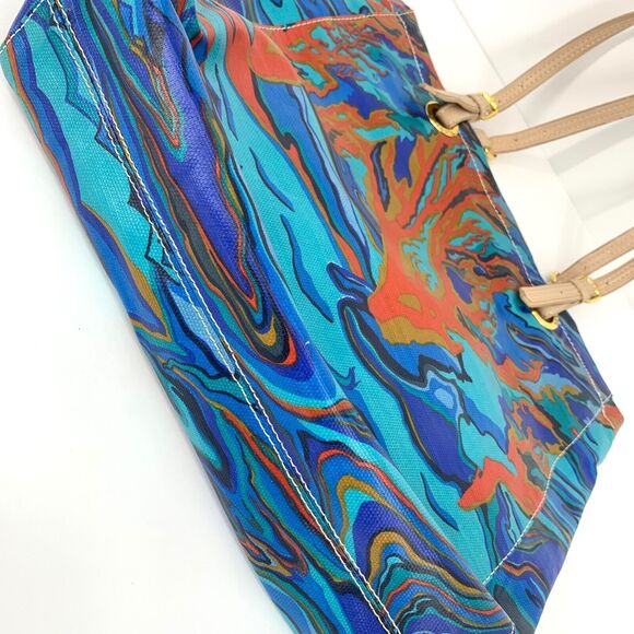 Sakroots Artists Circle Coral Reef Zippered Tote Bag Coated Canvas - Picture 7 of 8